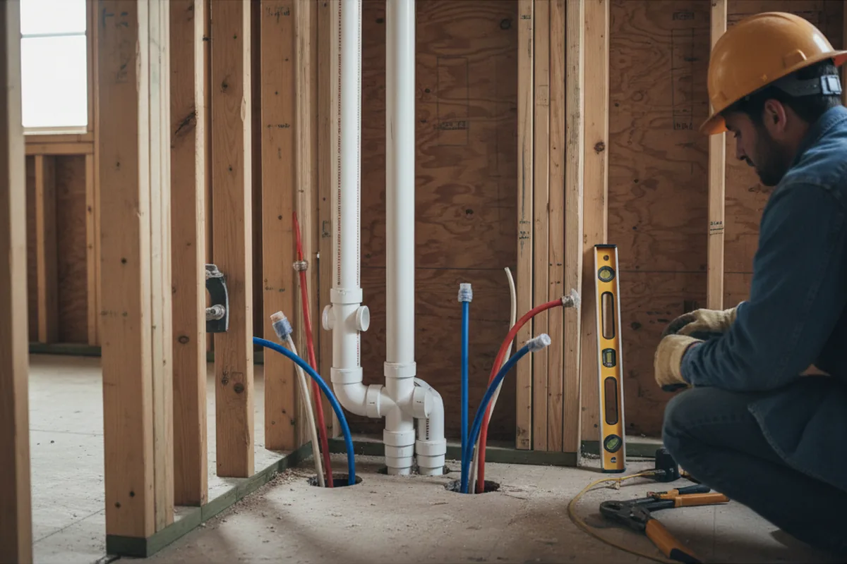 Drain and supply rough-in during Drain Cleaning in Mountain Home Afb